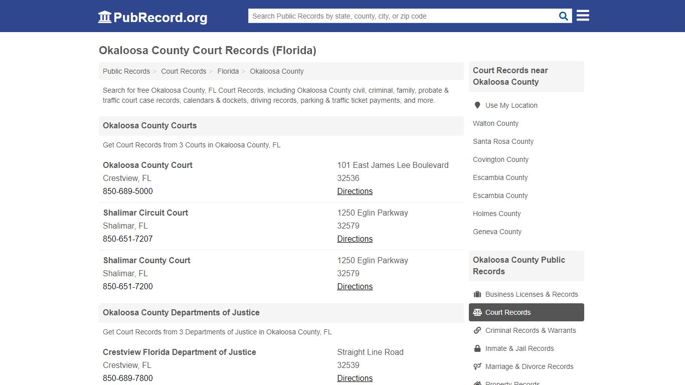 Free Okaloosa County Court Records (Florida Court Records)